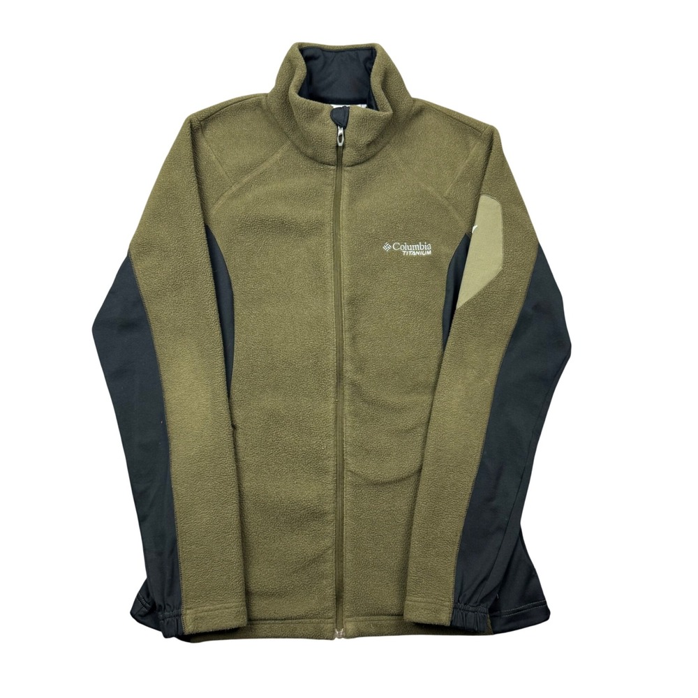 Columbia Titanium Fleece Jacket Womens Medium Green Polartec Full Zip Outdoors
